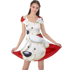 Funny Polar Bear Cap Sleeve Dresses by FantasyWorld7