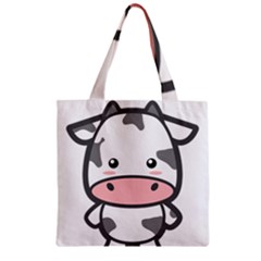 Kawaii Cow Zipper Grocery Tote Bags