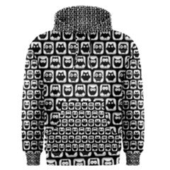 Black And White Owl Pattern Men s Pullover Hoodies by GardenOfOphir