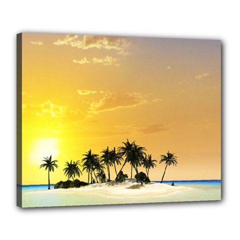 Beautiful Island In The Sunset Canvas 20  X 16  by FantasyWorld7