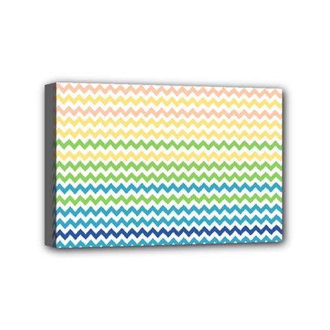 Pastel Gradient Rainbow Chevron Mini Canvas 6  X 4 