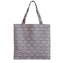 Gray Damask Zipper Grocery Tote Bags