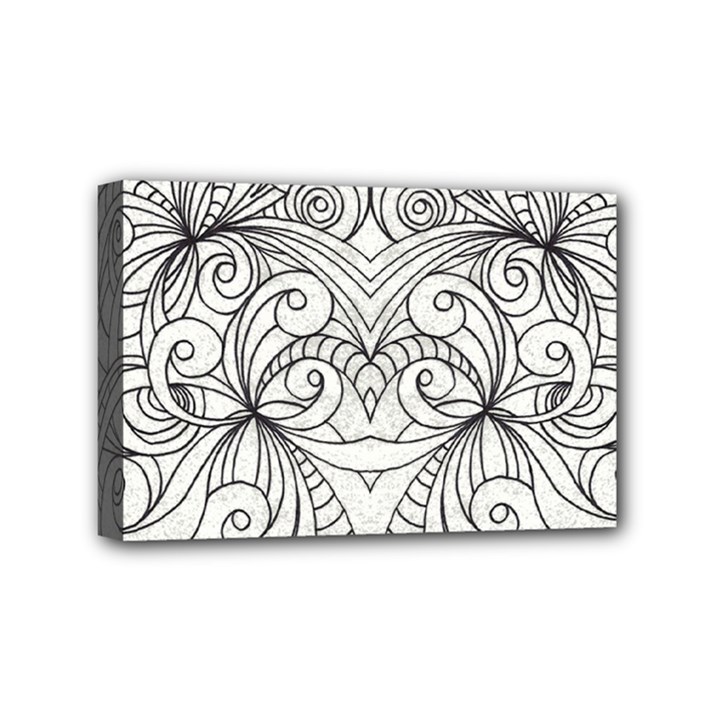 Drawing Floral Doodle 1 Mini Canvas 6  x 4 