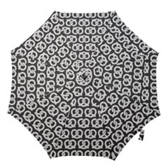 Gray Pretzel Illustrations Pattern Hook Handle Umbrellas (medium) by GardenOfOphir