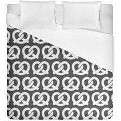 Gray Pretzel Illustrations Pattern Duvet Cover Single Side (kingsize) by GardenOfOphir