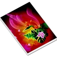 Awesome F?owers With Glowing Lines Large Memo Pads by FantasyWorld7