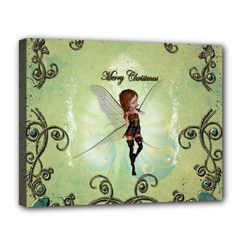 Cute Elf Playing For Christmas Canvas 14  X 11  by FantasyWorld7