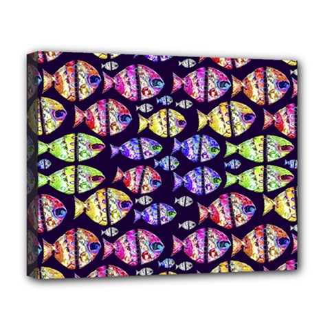 Colorful Fishes Pattern Design Deluxe Canvas 20  X 16  