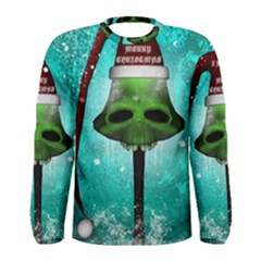 I Wish You A Merry Christmas, Funny Skull Mushrooms Men s Long Sleeve T-shirts by FantasyWorld7