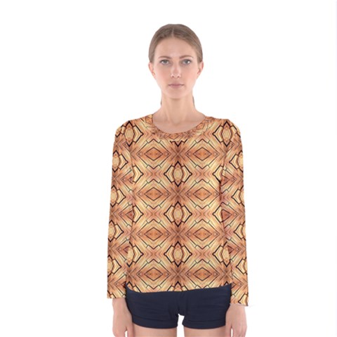 Faux Animal Print Pattern Women s Long Sleeve T-shirts by GardenOfOphir