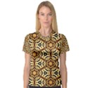 Faux Animal Print Pattern Women s V-Neck Sport Mesh Tee View1