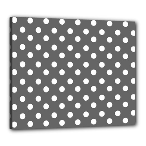 Gray Polka Dots Canvas 24  X 20  by GardenOfOphir