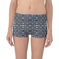 Black And White Geometric Tribal Pattern Boyleg Bikini Bottoms by dflcprintsclothing