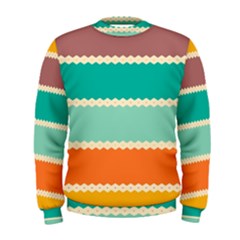 Rhombus And Retro Colors Stripes Pattern  Men s Sweatshirt