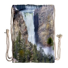 Yellowstone Waterfall Drawstring Bag (large) by trendistuff