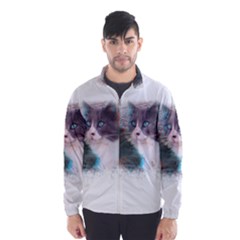 Cat Splash Png Wind Breaker (men) by infloence