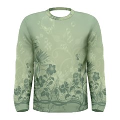 Wonderful Flowers In Soft Green Colors Men s Long Sleeve T-shirts