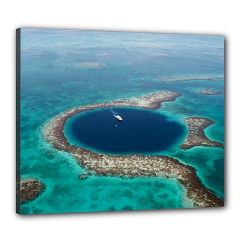 Great Blue Hole 1 Canvas 24  X 20  by trendistuff