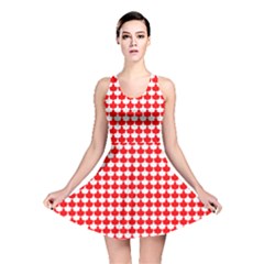 Red And White Scallop Repeat Pattern Reversible Skater Dresses