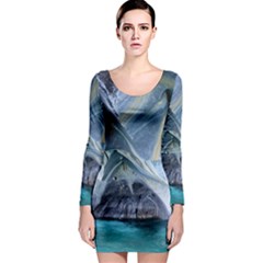 Marble Caves 1 Long Sleeve Bodycon Dresses by trendistuff