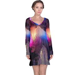 Cave In Iceland Long Sleeve Nightdresses by trendistuff
