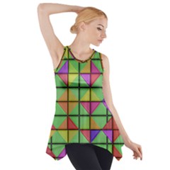 3d Rhombus Pattern Side Drop Tank Tunic by LalyLauraFLM