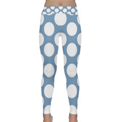 Blue Polkadot Yoga Leggings by Zandiepants