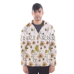 Yellow Whimsical Flowers  Hooded Wind Breaker (men) by Zandiepants