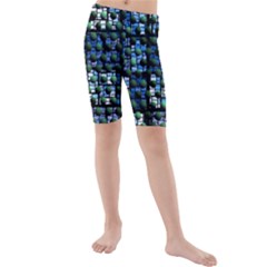 Looking Out At Night, Abstract Venture Adventure (venture Night Ii) Kid s Mid Length Swim Shorts by DianeClancy