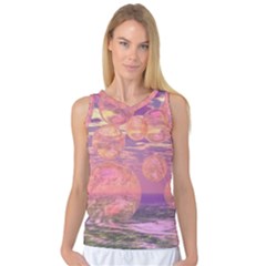 Glorious Skies, Abstract Pink And Yellow Dream Women s Basketball Tank Top by DianeClancy