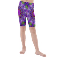 Rainbow At Dusk, Abstract Star Of Light Kid s Mid Length Swim Shorts by DianeClancy