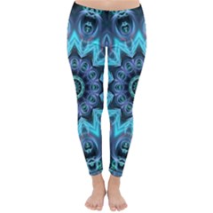 Star Connection, Abstract Cosmic Constellation Winter Leggings  by DianeClancy