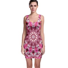 Twirling Pink, Abstract Candy Lace Jewels Mandala  Sleeveless Bodycon Dress by DianeClancy
