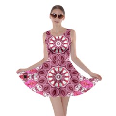 Twirling Pink, Abstract Candy Lace Jewels Mandala  Skater Dress