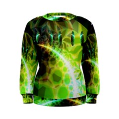 Dawn Of Time, Abstract Lime & Gold Emerge Women s Sweatshirt by DianeClancy