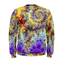 Desert Winds, Abstract Gold Purple Cactus  Men s Sweatshirt by DianeClancy