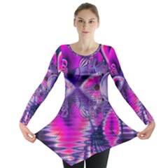 Rose Crystal Palace, Abstract Love Dream  Long Sleeve Tunic  by DianeClancy