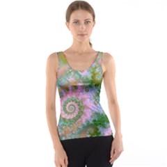 Rose Forest Green, Abstract Swirl Dance Tank Top by DianeClancy