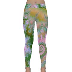 Rose Forest Green, Abstract Swirl Dance Yoga Leggings by DianeClancy