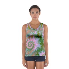 Rose Forest Green, Abstract Swirl Dance Tops by DianeClancy