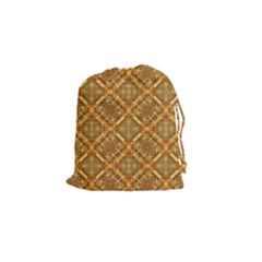 Luxury Check Ornate Pattern Drawstring Pouches (small)  by dflcprints