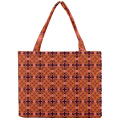 Peach Purple Abstract Moroccan Lattice Quilt Mini Tote Bag by DianeClancy