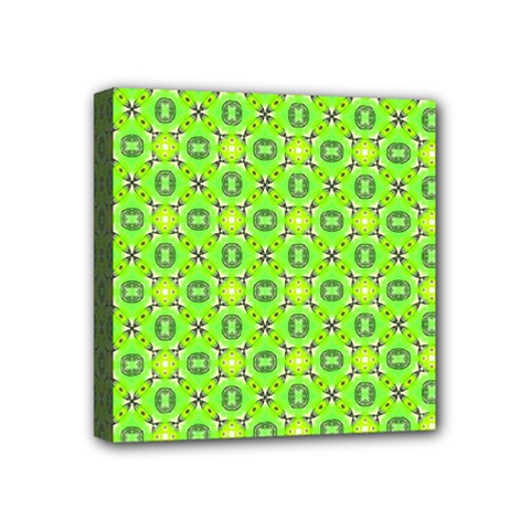 Vibrant Abstract Tropical Lime Foliage Lattice Mini Canvas 4  X 4  by DianeClancy