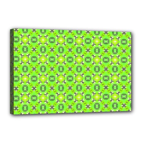 Vibrant Abstract Tropical Lime Foliage Lattice Canvas 18  X 12  by DianeClancy