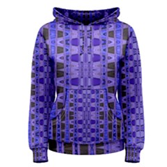 Blue Black Geometric Pattern Women s Pullover Hoodie