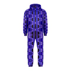 Blue Black Geometric Pattern Hooded Jumpsuit (kids)