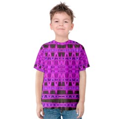 Bright Pink Black Geometric Pattern Kid s Cotton Tee