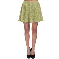 Festive White Gold Glitter Texture Skater Skirt