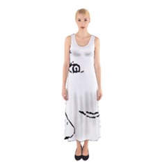 Portrait Black And White Girl Full Print Maxi Dress