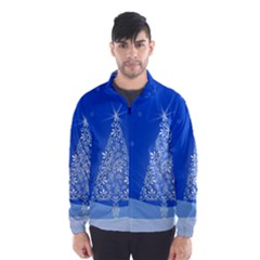 Blue White Christmas Tree Wind Breaker (men) by yoursparklingshop